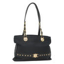 Gianni Versace Tote Bag Nylon Black Gold Auth bs25747-1