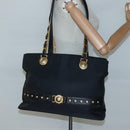 Gianni Versace Tote Bag Nylon Black Gold Auth bs25747-22
