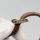 FENDI Zucchino Canvas Shoulder Bag Brown Black Auth bs25758-10