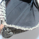 FENDI Zucchino Canvas Shoulder Bag Brown Black Auth bs25758-11
