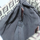 FENDI Zucchino Canvas Shoulder Bag Brown Black Auth bs25758-19