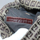 FENDI Zucchino Canvas Shoulder Bag Brown Black Auth bs25758-12