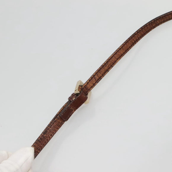 FENDI Zucchino Canvas Shoulder Bag Brown Black Auth bs25758