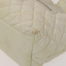 CHANEL Coco Cocoon Hand Bag Nylon White Silver CC Auth bs25763-9