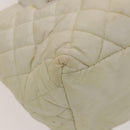 CHANEL Coco Cocoon Hand Bag Nylon White Silver CC Auth bs25763-14