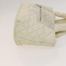 CHANEL Coco Cocoon Hand Bag Nylon White Silver CC Auth bs25763-3