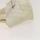 CHANEL Coco Cocoon Hand Bag Nylon White Silver CC Auth bs25763-4