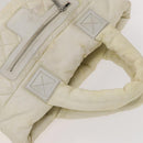 CHANEL Coco Cocoon Hand Bag Nylon White Silver CC Auth bs25763-6