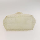 CHANEL Coco Cocoon Hand Bag Nylon White Silver CC Auth bs25763-5