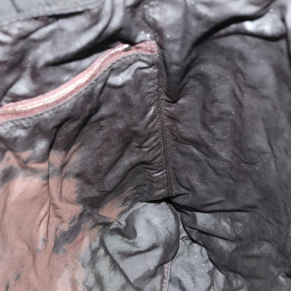 HERMES Acapulco Cabas MM Tote Bag Nylon Brown Auth bs25764