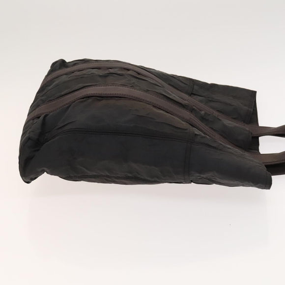 HERMES Acapulco Cabas MM Tote Bag Nylon Brown Auth bs25764