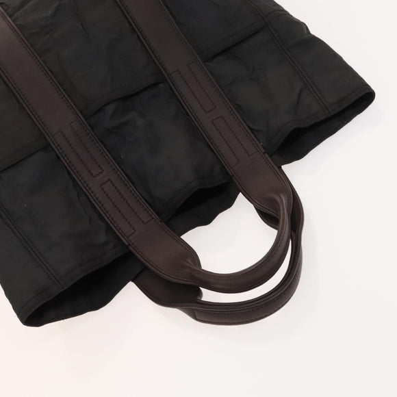 HERMES Acapulco Cabas MM Tote Bag Nylon Brown Auth bs25764