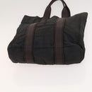 HERMES Acapulco Cabas MM Tote Bag Nylon Brown Auth bs25764-5