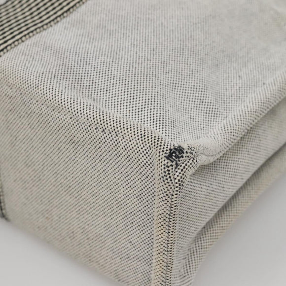 HERMES New Fourre Tout MM Hand Bag Canvas Gray Silver Auth bs25765