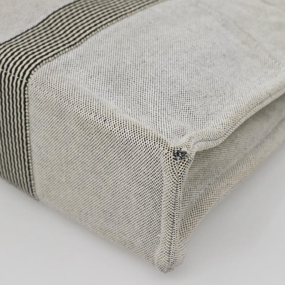 HERMES New Fourre Tout MM Hand Bag Canvas Gray Silver Auth bs25765