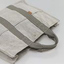 HERMES New Fourre Tout MM Hand Bag Canvas Gray Silver Auth bs25765-6