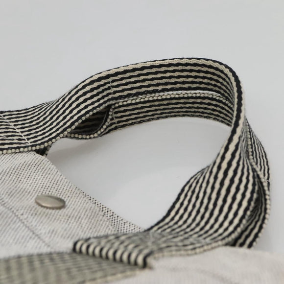 HERMES New Fourre Tout MM Hand Bag Canvas Gray Silver Auth bs25765