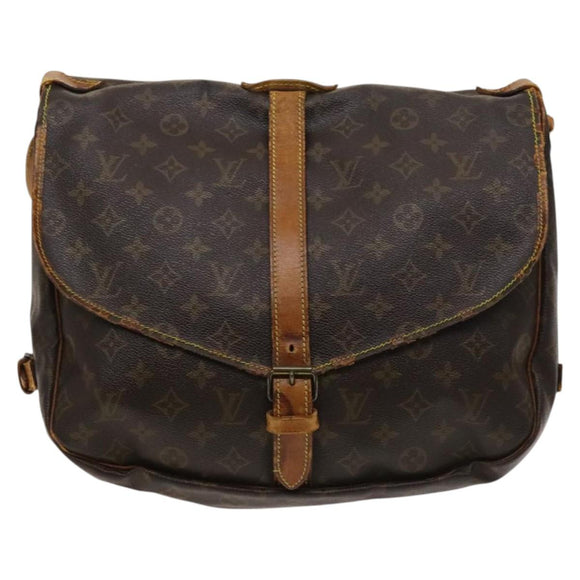 LOUIS VUITTON Monogram Saumur 35 Shoulder Bag M42254 LV Auth bs25771