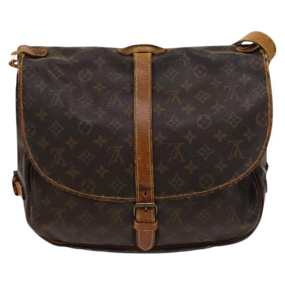 LOUIS VUITTON Monogram Saumur 35 Shoulder Bag M42254 LV Auth bs25771