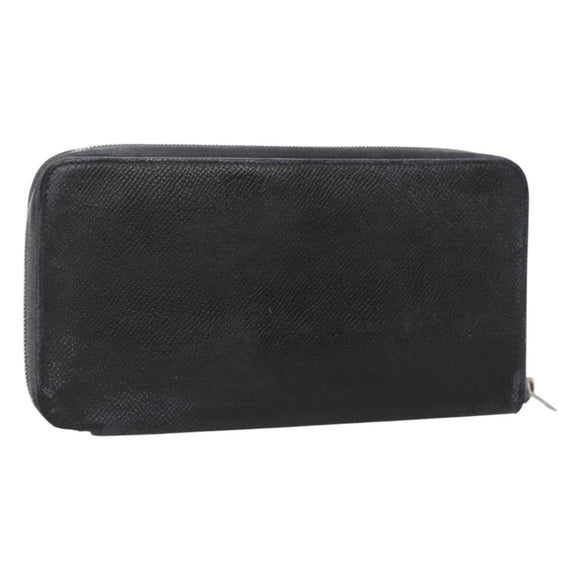 HERMES Long Wallet Leather Navy Auth bs25774