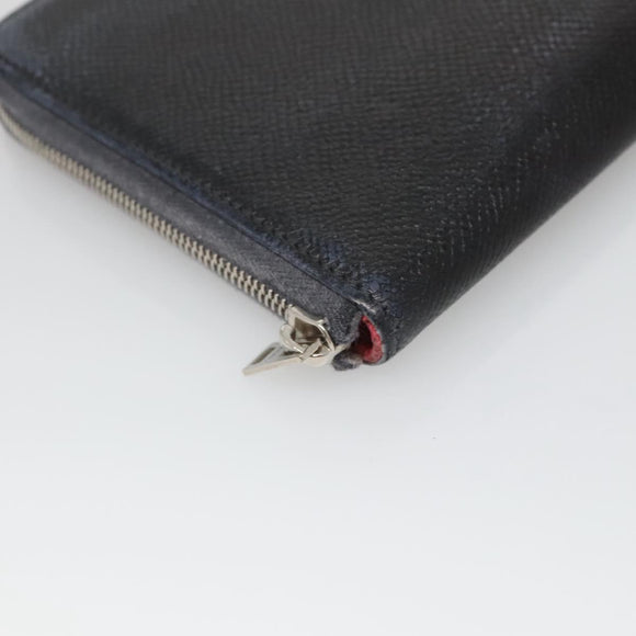 HERMES Long Wallet Leather Navy Auth bs25774