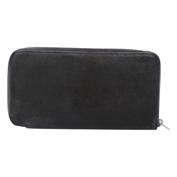 HERMES Long Wallet Leather Navy Auth bs25774
