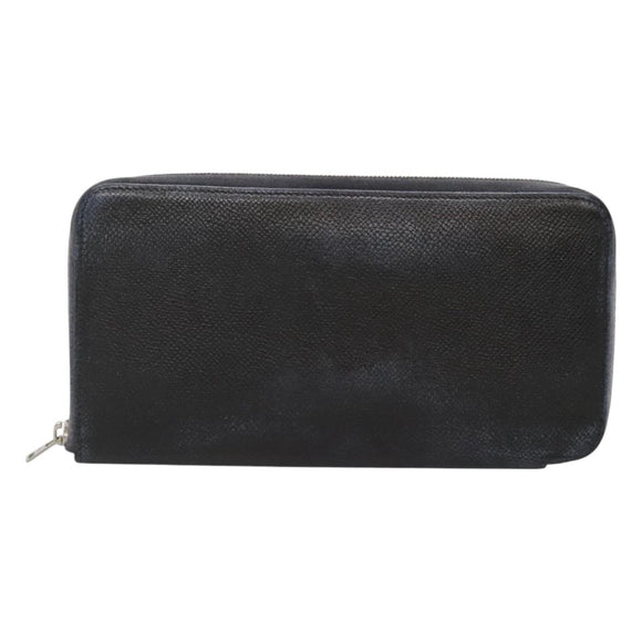 HERMES Long Wallet Leather Navy Auth bs25774