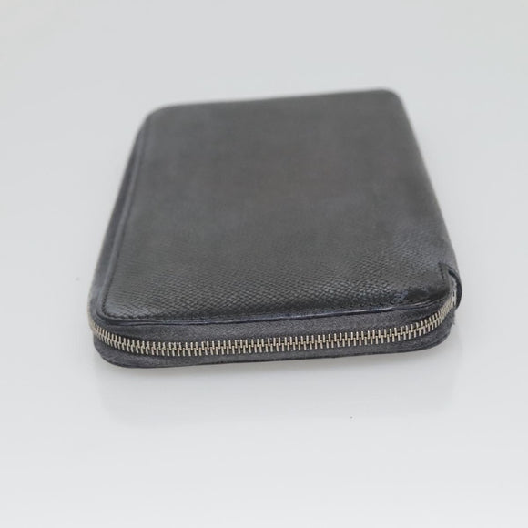 HERMES Long Wallet Leather Navy Auth bs25774