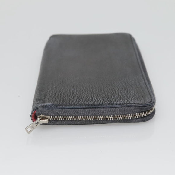 HERMES Long Wallet Leather Navy Auth bs25774