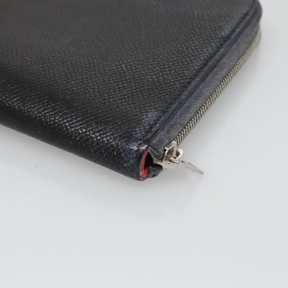 HERMES Long Wallet Leather Navy Auth bs25774
