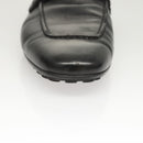 LOUIS VUITTON Driving Shoes Leather Black LV Auth bs25780-11