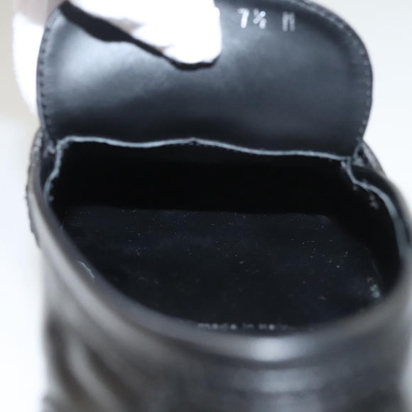 LOUIS VUITTON Driving Shoes Leather Black LV Auth bs25780