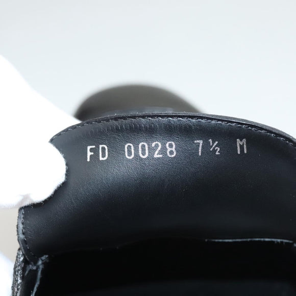 LOUIS VUITTON Driving Shoes Leather Black LV Auth bs25780