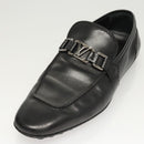 LOUIS VUITTON Driving Shoes Leather Black LV Auth bs25780-19