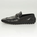 LOUIS VUITTON Driving Shoes Leather Black LV Auth bs25780-22