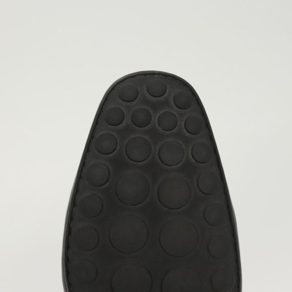 LOUIS VUITTON Driving Shoes Leather Black LV Auth bs25780