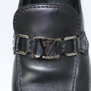LOUIS VUITTON Driving Shoes Leather Black LV Auth bs25780-30