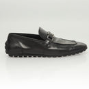 LOUIS VUITTON Driving Shoes Leather Black LV Auth bs25780-4