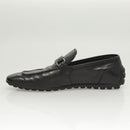 LOUIS VUITTON Driving Shoes Leather Black LV Auth bs25780-5