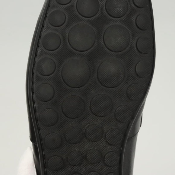 LOUIS VUITTON Driving Shoes Leather Black LV Auth bs25780