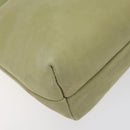 Salvatore Ferragamo Shoulder Bag Suede Green Gold Auth bs25782-11