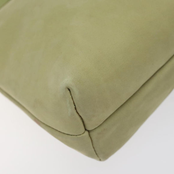 Salvatore Ferragamo Shoulder Bag Suede Green Gold Auth bs25782