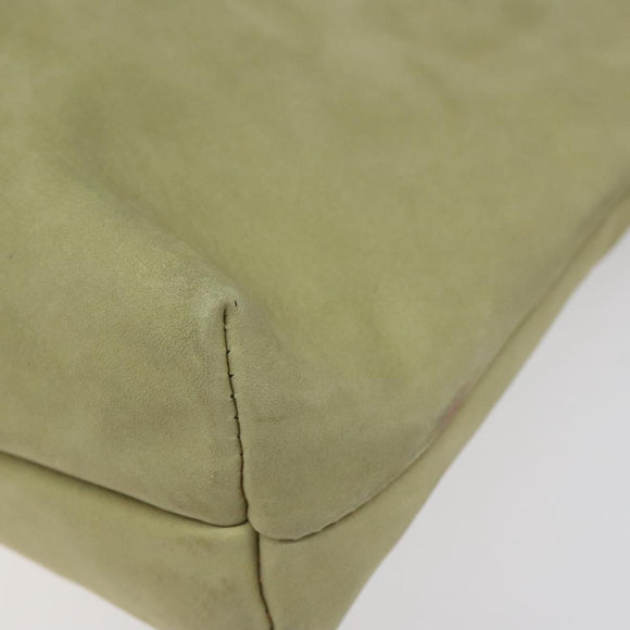 Salvatore Ferragamo Shoulder Bag Suede Green Gold Auth bs25782
