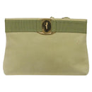 Salvatore Ferragamo Shoulder Bag Suede Green Gold Auth bs25782-2
