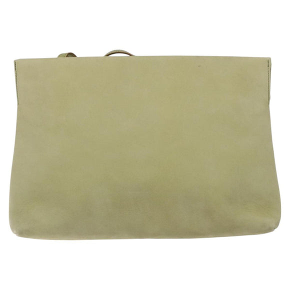 Salvatore Ferragamo Shoulder Bag Suede Green Gold Auth bs25782