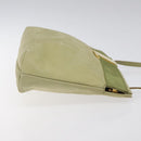 Salvatore Ferragamo Shoulder Bag Suede Green Gold Auth bs25782-4