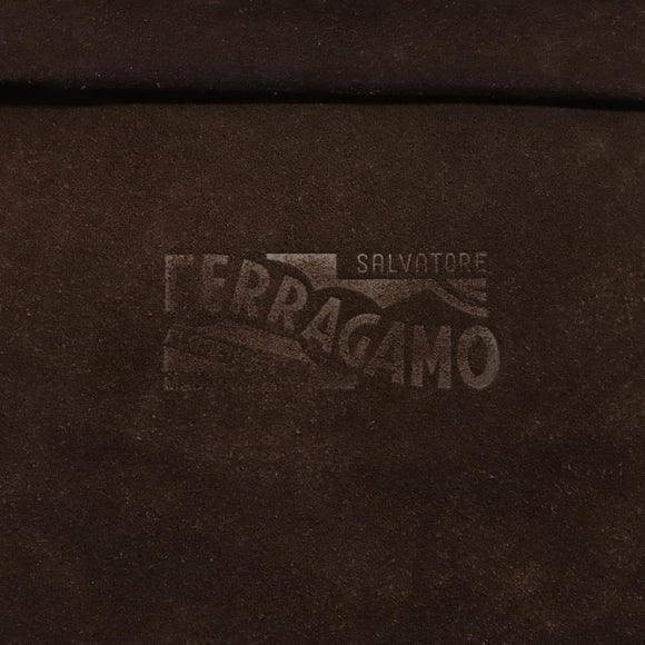 Salvatore Ferragamo Tote Bag Suede Brown Silver Auth bs25783