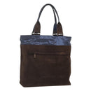 Salvatore Ferragamo Tote Bag Suede Brown Silver Auth bs25783-1