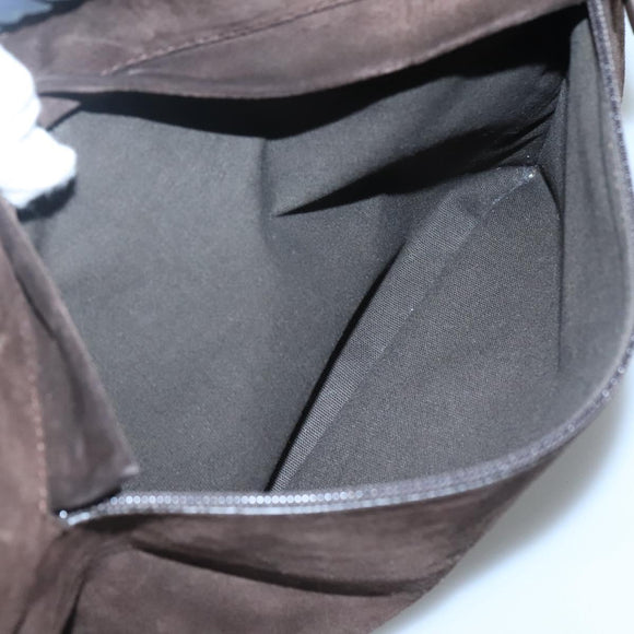 Salvatore Ferragamo Tote Bag Suede Brown Silver Auth bs25783