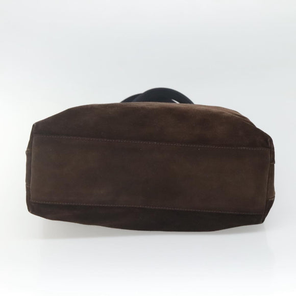 Salvatore Ferragamo Tote Bag Suede Brown Silver Auth bs25783